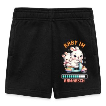 Bald Mama BABY IM ANMARSCH Lustiges - Baby Shorts - Schwarz - Vorne