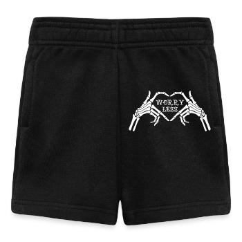 Skeleton Heart with Worry Less Text - Baby Shorts - black - Front