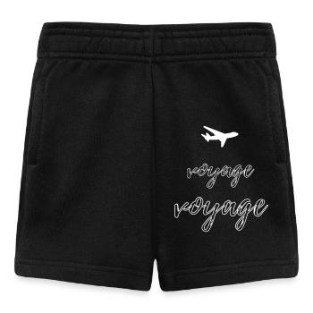 avion voyage voyage steward pilote - Short Bébé - noir - Devant