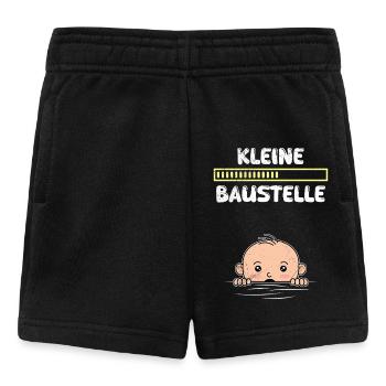 Bald Mama KLEINE BAUSTELLE Baby Kommt Lustiges - Baby Shorts - Schwarz - Vorne