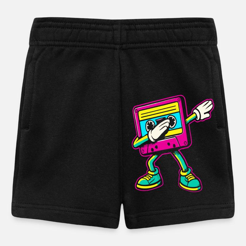 Années 80 Cassette Dabbing des années 90 - Short Bébé - noir