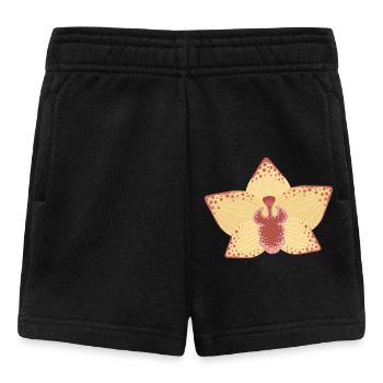 Elegant Orchid Flower Illustration - Baby Shorts - black - Front