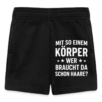 Mit Glatze und Body zum Sieg - Baby Shorts - Schwarz - Vorne
