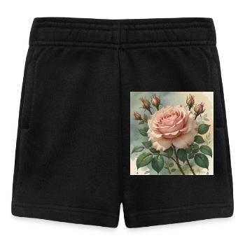 Fleur de rose rose élégamment délicate - Short Bébé - noir - Devant
