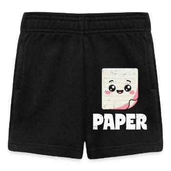 Scissors Stone Paper Group School Game Paper Figurine - Baby Shorts - black - Front