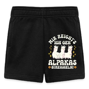 Alpaka Fan MIR REICHT'S GEH ALPAKAS STREICHELN - Baby Shorts - Schwarz - Vorne