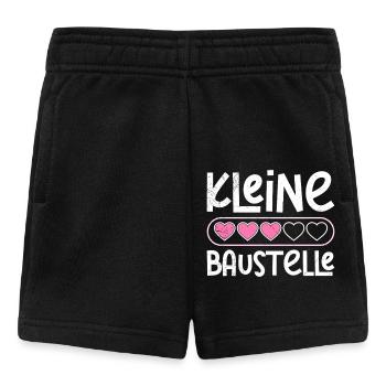 Bald Mama KLEINE BAUSTELLE Baby Kommt Lustiges - Baby Shorts - Schwarz - Vorne