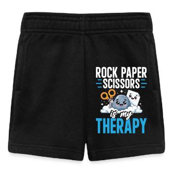 Rock Paper Scissors Is My Therapy - Baby Shorts - black - Front