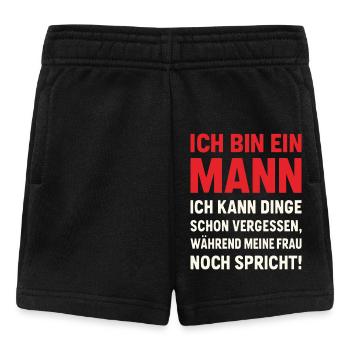 Ich bin ein Mann – lustiger Ehe-Spruch - Baby Shorts - Schwarz - Vorne