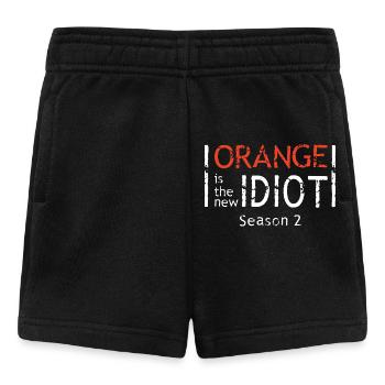 Motif de texte orange dentelé - Short Bébé - noir - Devant