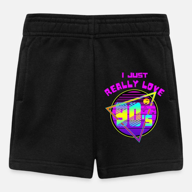 J’AIME VRAIMENT LES ANNÉES 90 - Short Bébé - noir