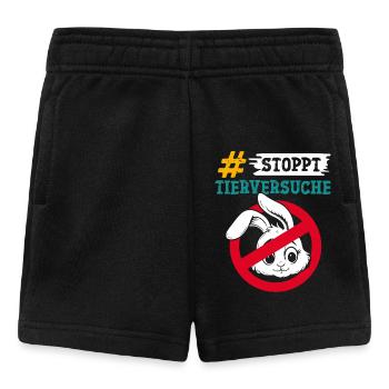 Tierschutz STOPPT TIERVERSUCHE GEGEN VERSUCHE - Baby Shorts - Schwarz - Vorne
