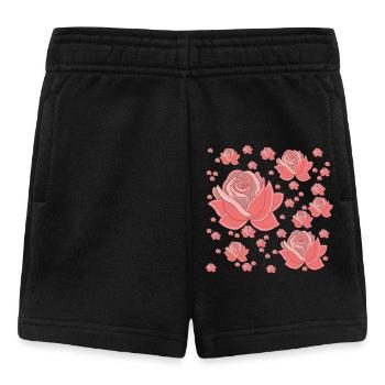 Roses Fantaisie Pastel - Short Bébé - noir - Devant