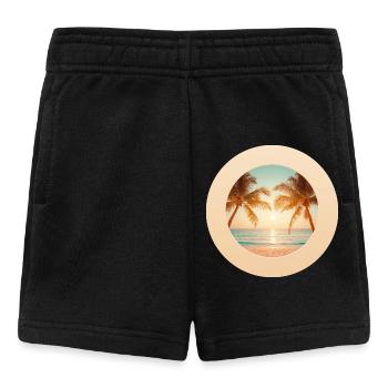 Sunset on the palm beach - Baby Shorts - black - Front