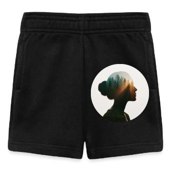 Motif féminin amoureux de la nature - Short Bébé - noir - Devant