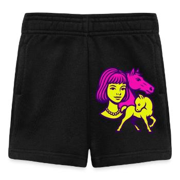 Pferdemädchen Pop-Art - Baby Shorts - Schwarz - Vorne