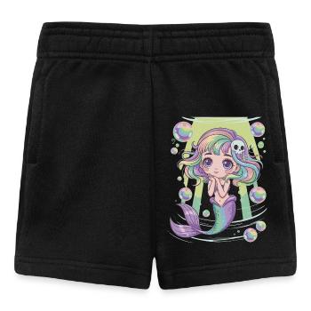 Mignonne Sirène Kawaii – Design Pastel - Short Bébé - noir - Devant