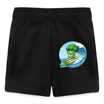 Brokkoli surft auf Spargel - Baby Shorts - Schwarz - Vorne