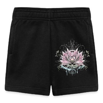 Delicate lotus flower with water elements and graffiti - Baby Shorts - black - Front