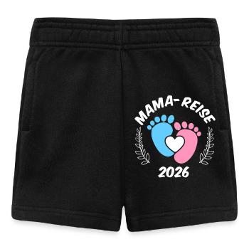 Werdende Mutter MAMA REISE 2026 Lustiges - Baby Shorts - Schwarz - Vorne