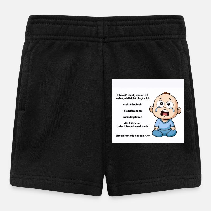 Illustration émotionnelle de bébé pleurant - Short Bébé - noir