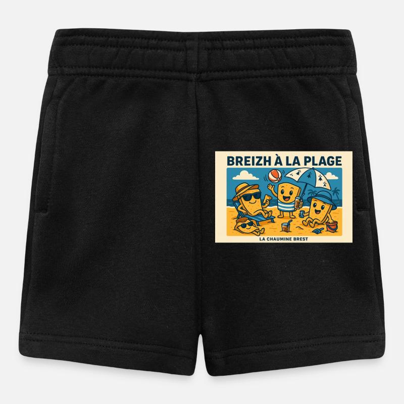 Crêpes à la plage - Short Bébé - noir