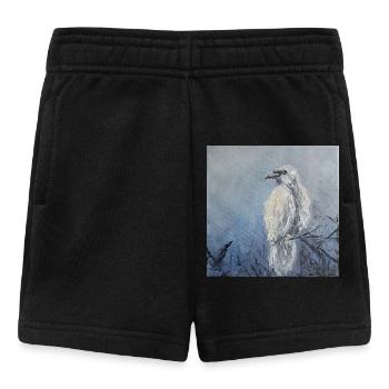 Leinwandgemälde eines schwarzgefiederten weißen Raben - Baby Shorts - Schwarz - Vorne