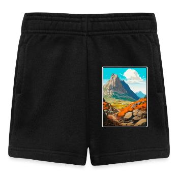 Dolomites, Italie, Montagne, Paysage, Illustration - Short Bébé - noir - Devant