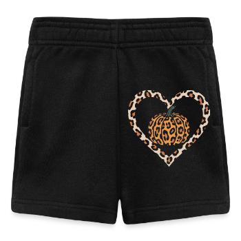 Leopard-Print Kürbis Herz Design - Baby Shorts - Schwarz - Vorne