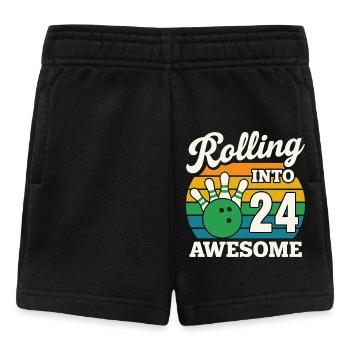 Retro Bowling 24. Geburtstag Design - Baby Shorts - Schwarz - Vorne