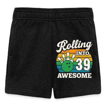 Bowling 39. Geburtstag Feier Grafik - Baby Shorts - Schwarz - Vorne