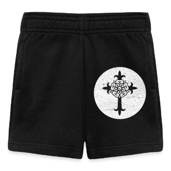Design de Croix Floral Médiévale - Short Bébé - noir - Devant