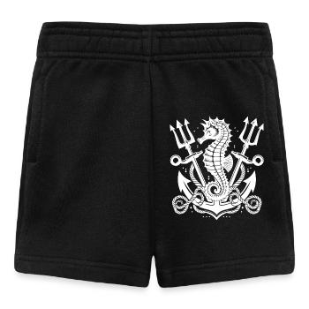Seahorse with anchor and trident - Baby Shorts - black - Front
