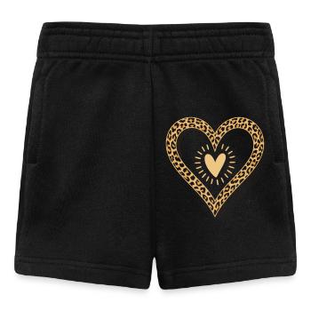 Cœur imprimé léopard - Short Bébé - noir - Devant