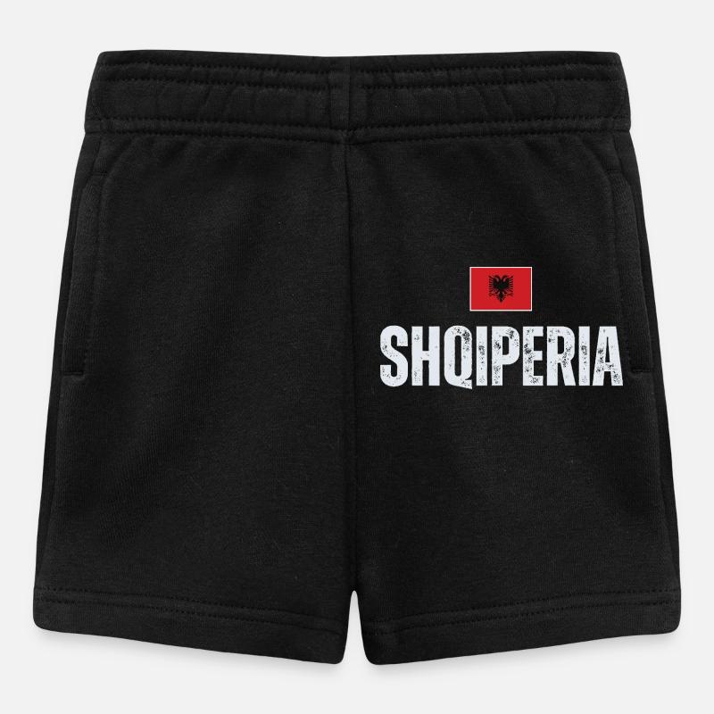 Fabriqué en Albanie, drapeau de l’Albanie - Short Bébé - noir