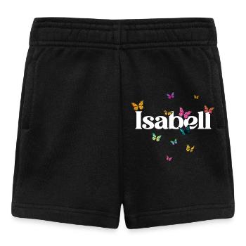 Beautiful girl's name with butterflies ISABELL - Baby Shorts - black - Front