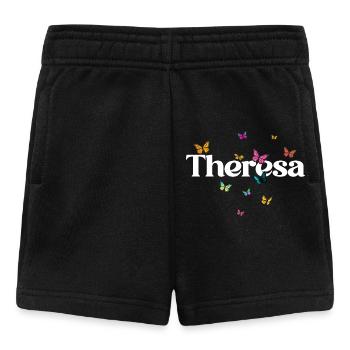 Beau prénom de fille avec des papillons THERESA - Short Bébé - noir - Devant