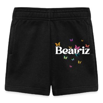 Beau prénom de fille BEATRIZ avec des papillons - Short Bébé - noir - Devant