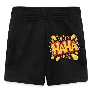 Lebhaftes Haha-Design im Comic-Stil - Baby Shorts - Schwarz - Vorne