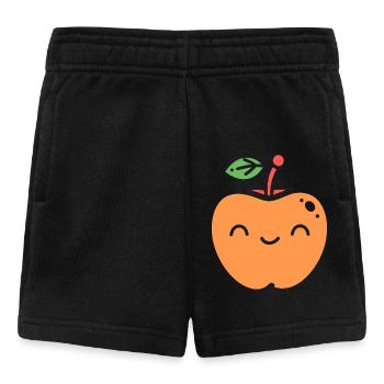 Illustrierte Happy Apple Nektarine - Baby Shorts - Schwarz - Vorne