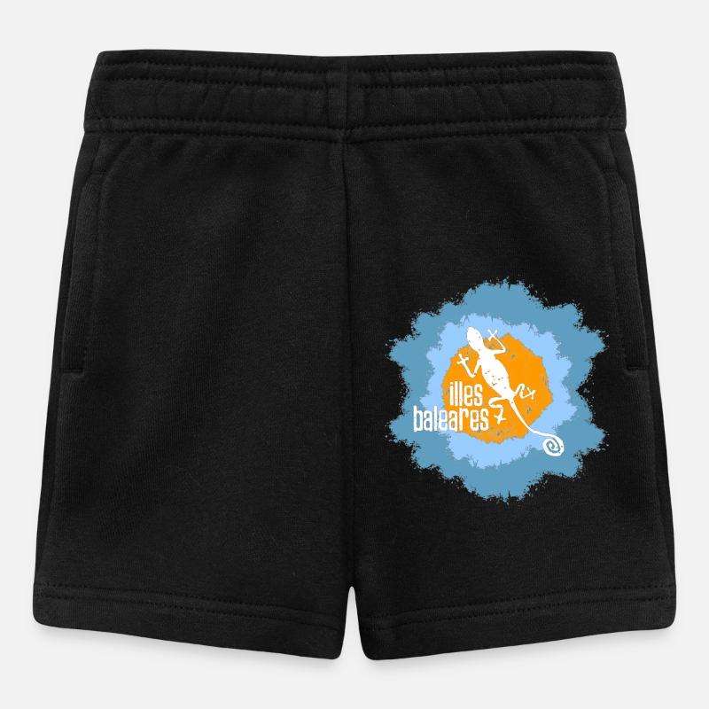 Lézard avec motif insulaire et motif de texte - Short Bébé - noir