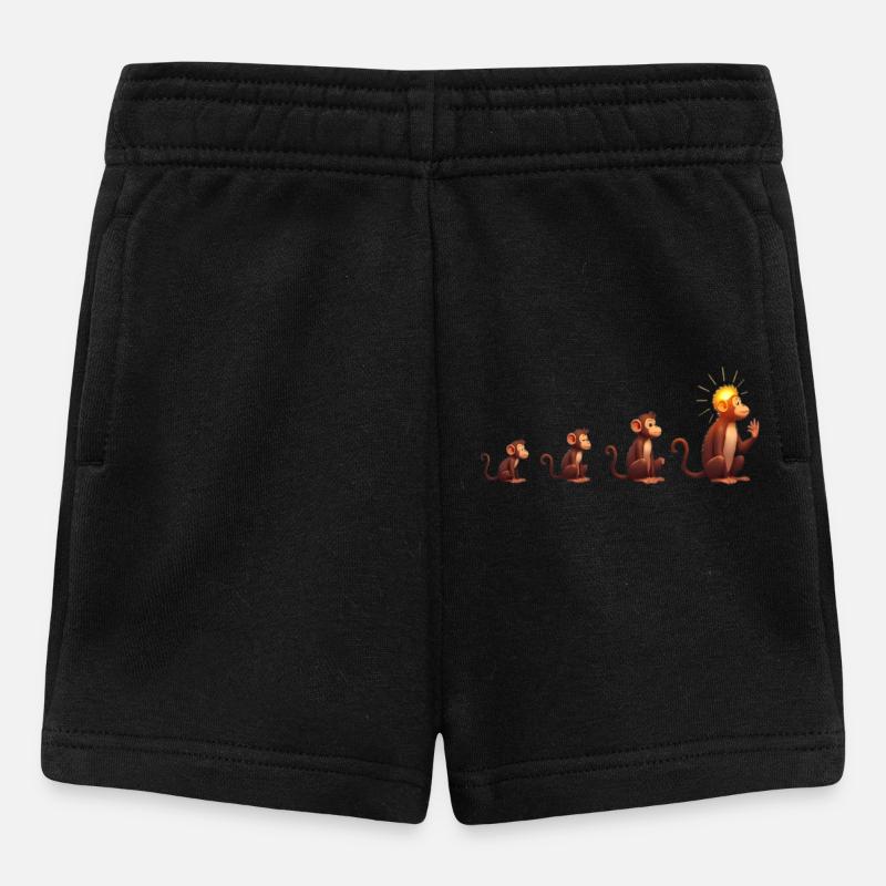 Evolution der Affen mit Sonnenkopf - Baby Shorts - Schwarz