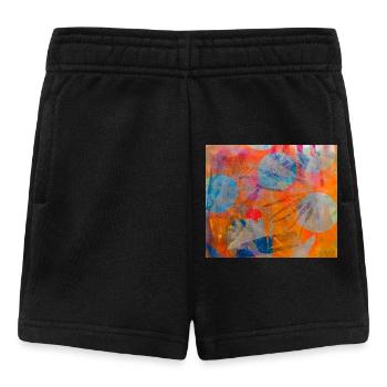 Abstrakte bunte Kreise auf lebhaftem Hintergrund - Baby Shorts - Schwarz - Vorne