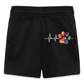 Hundepfote Herzschlag Hundebesitzer - Baby Shorts - Schwarz - Vorne