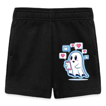 Niedlicher Geistermit Smartphone - Baby Shorts - Schwarz - Vorne