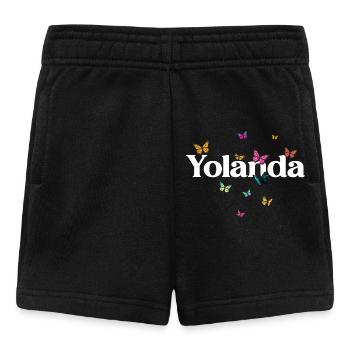 Beau prénom de fille avec des papillons YOLANDA - Short Bébé - noir - Devant