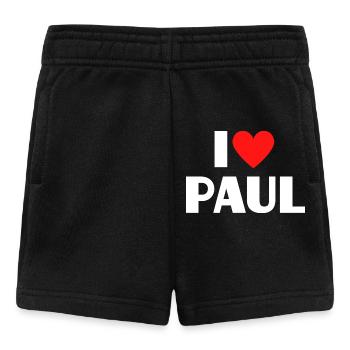 J'aime Paul Red Heart, fan du nom romantique - Short Bébé - noir - Devant
