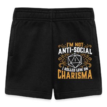 Pas antisocial Low Charisma Roll RPG Tabletop - Short Bébé - noir - Devant