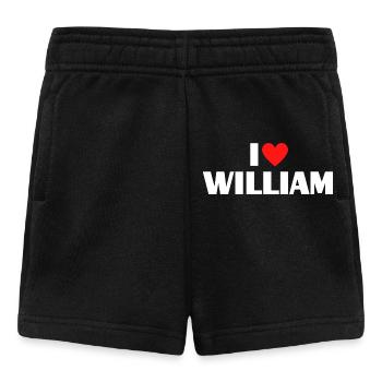 J'adore le fan du nom romantique William Red Heart - Short Bébé - noir - Devant