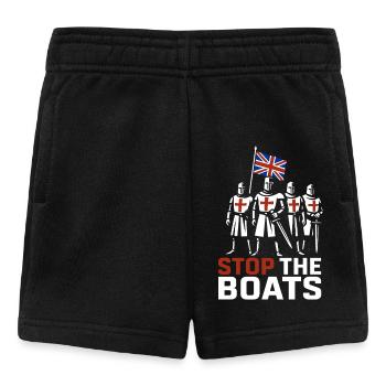 Stop The Boats Historisches Kreuzfahrer-Protestdesign - Baby Shorts - Schwarz - Vorne